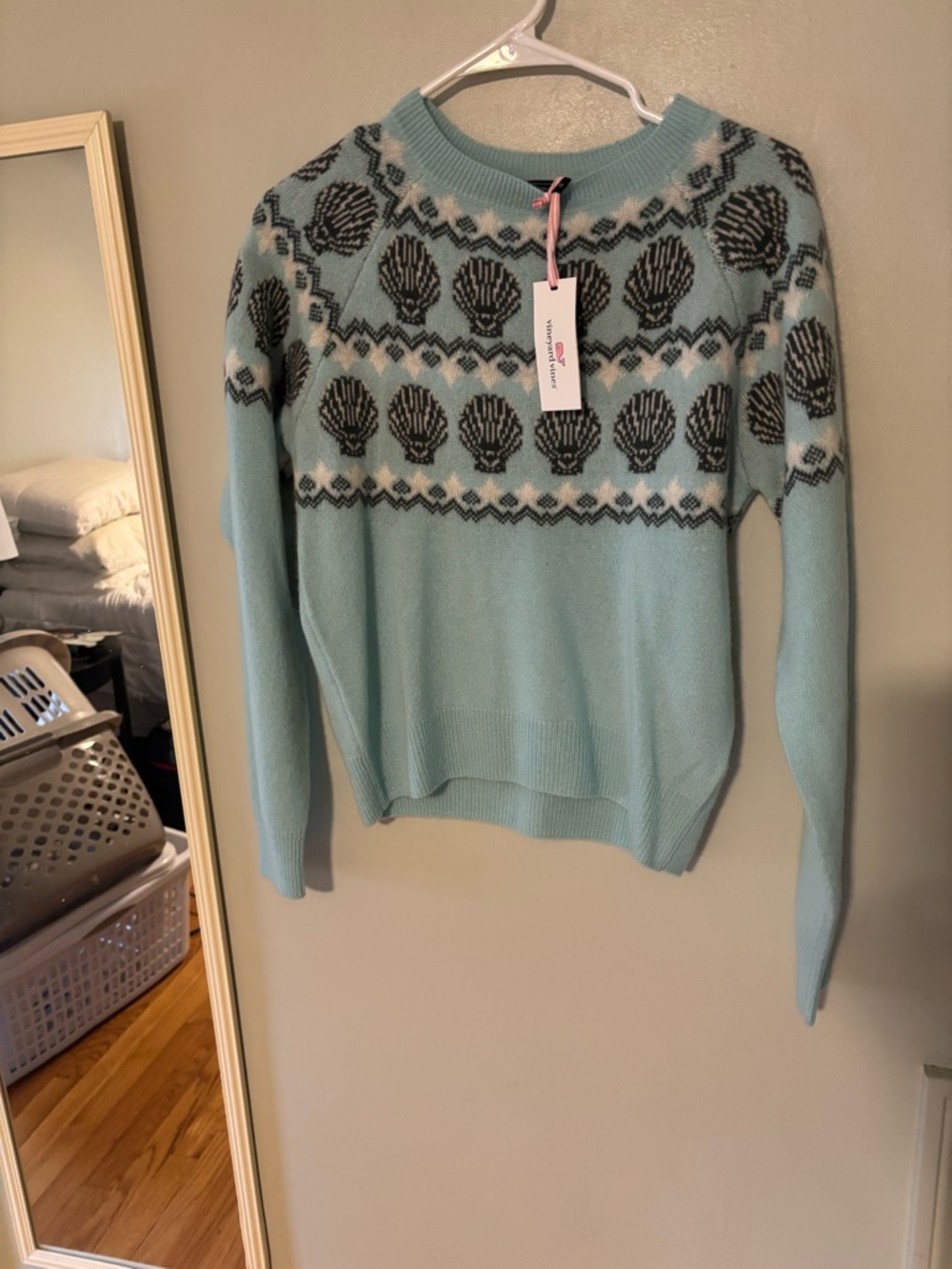 Vineyard Vines Women's Light Blue Cashmere Shell Sweater
